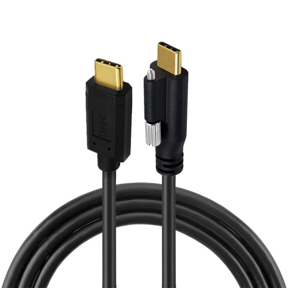 LORDWORLD LORDWORLD USB 3.1 Type-C Panel Mount Locking Cable 10Gbps 65W 1.0m — product photo