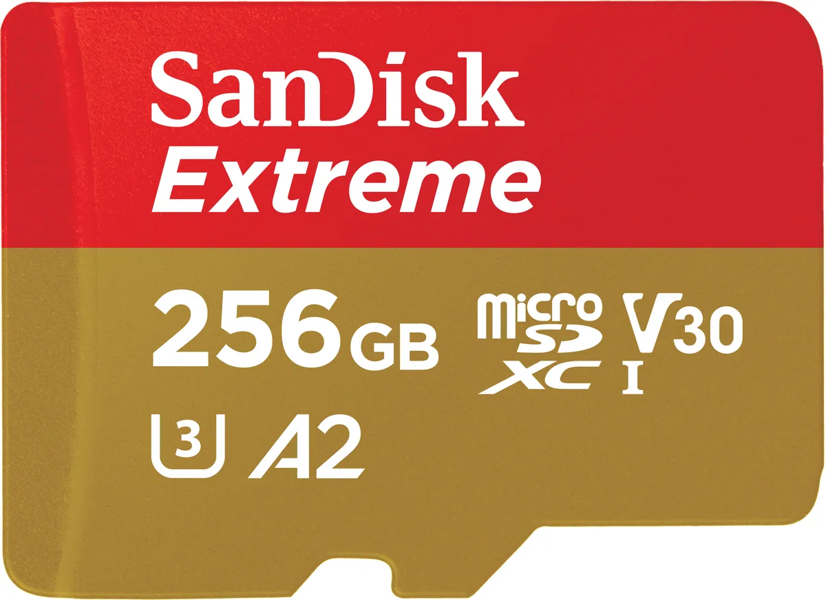 SanDisk SanDisk Extreme 256GB microSDXC UHS-I U3 A2 V30 190MB/s SDSQXAV-256G-GN6MA memory card — product photo