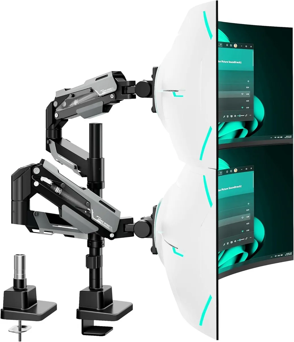 BFKK BFKK Vertical Dual Monitor Mount 24-57" Aluminum Gas Spring Black — product photo