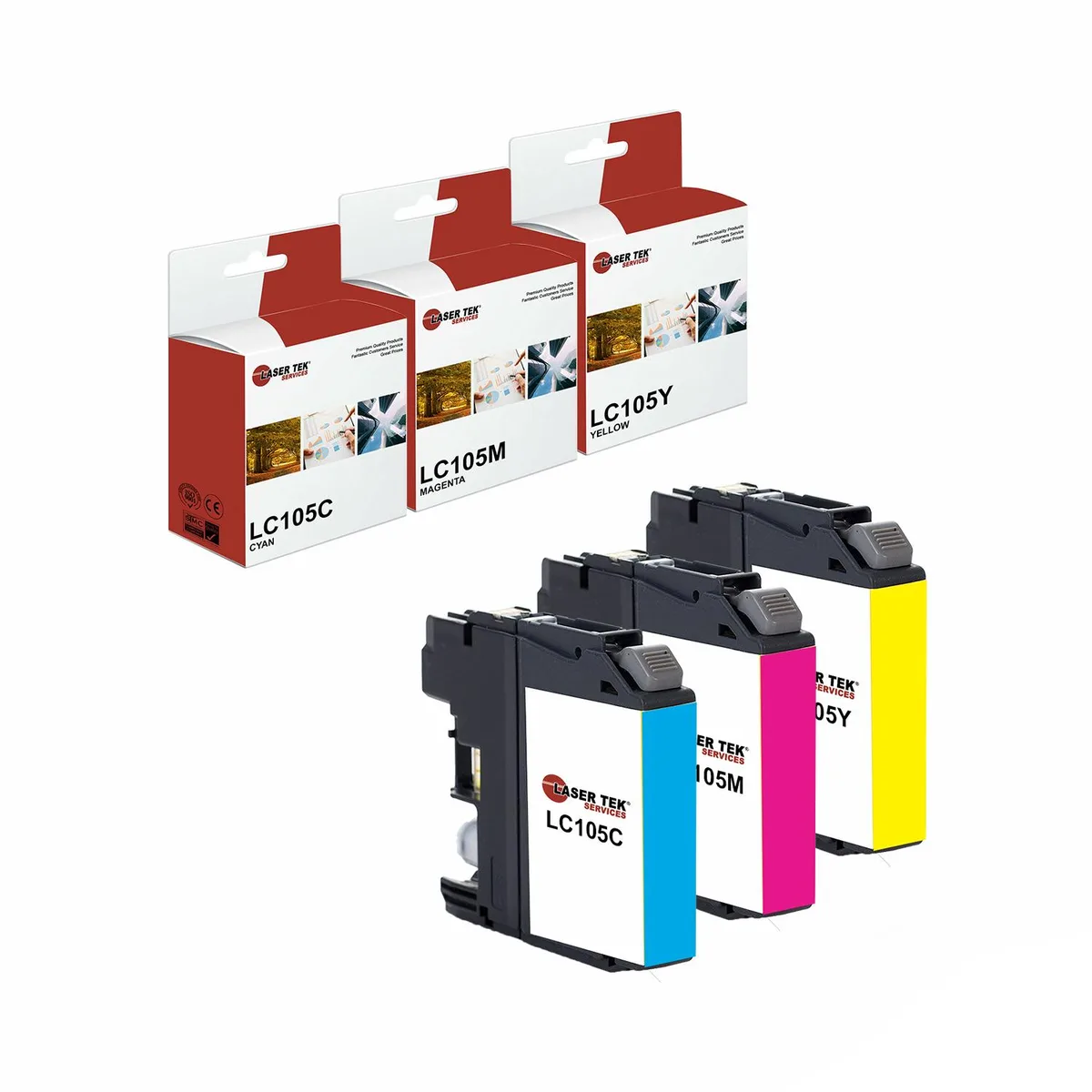 Laser Tek Services Laser Tek Services LC105 3-Pack Ink Cartridges 1200 Pages — product photo