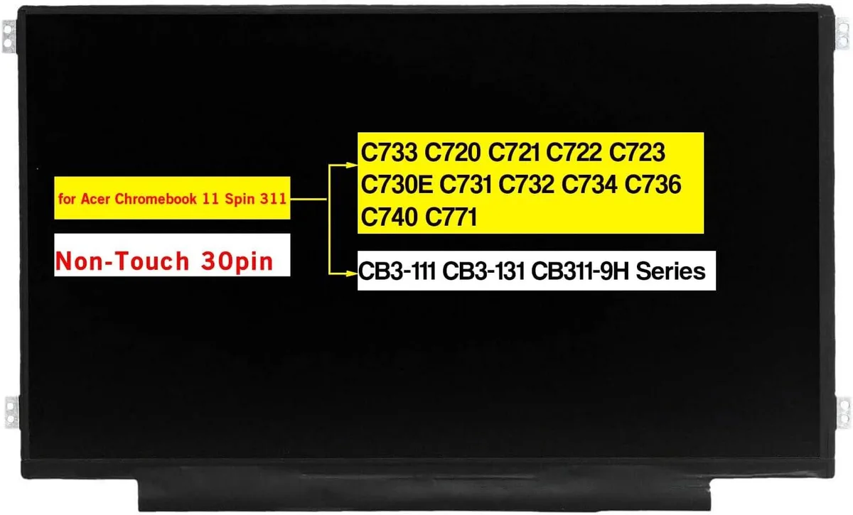 NUOLAISUN NUOLAISUN 11.6" HD 1366*768 30 Pin Non-Touch Laptop Screen — product photo