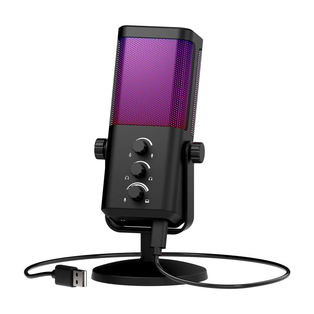  XTUGA M7 Dynamic Microphone 14mm 48kHz 80dB RGB — product photo