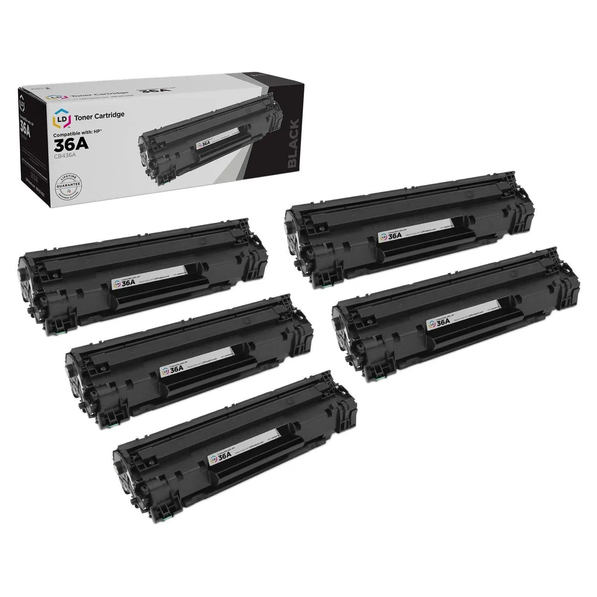 LD Products LD Products HP 36A CB436A Compatible Black Toner Cartridge Pack of 5 — product photo