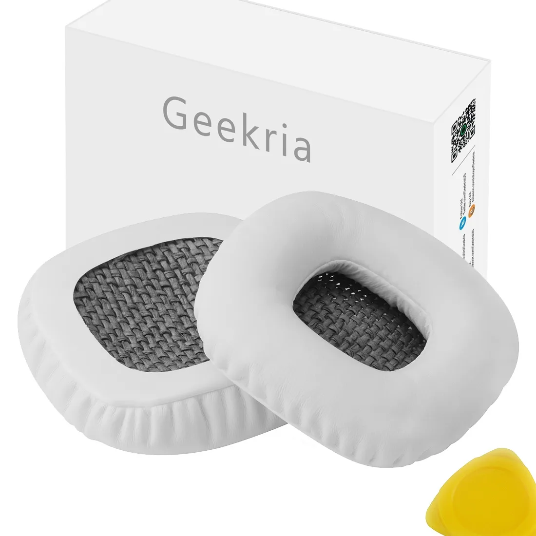 Geekria Geekria QuickFit Protein Leather Ear Pads for Marshall Major (White) — product photo