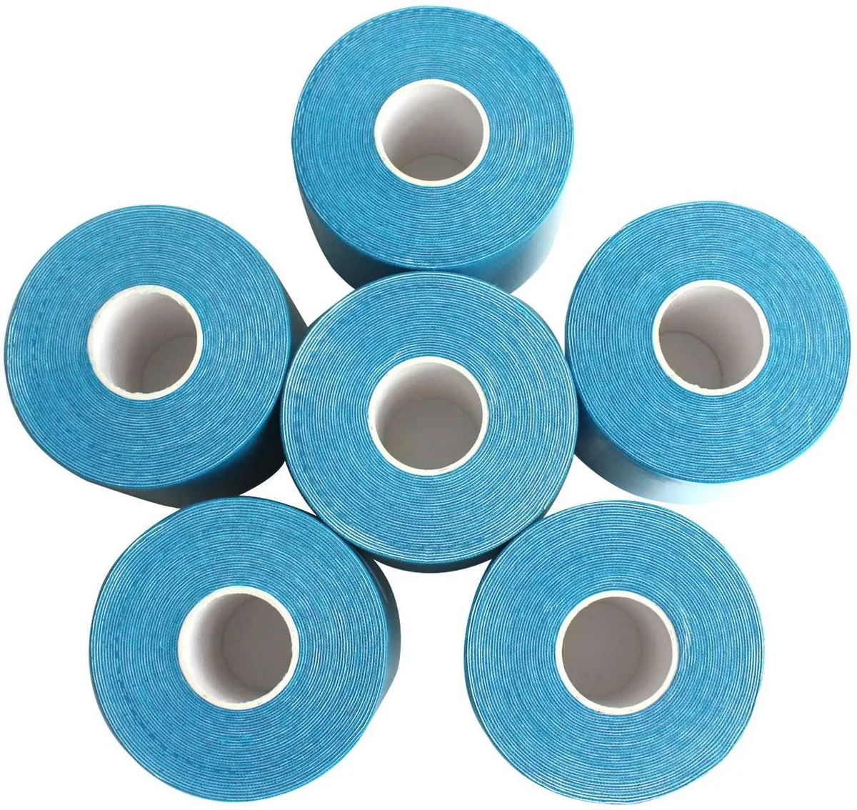 COMOmed COMOmed Kinesiology Tape Blue 100% Cotton 2 in x 16.5 ft 6 Rolls — product photo