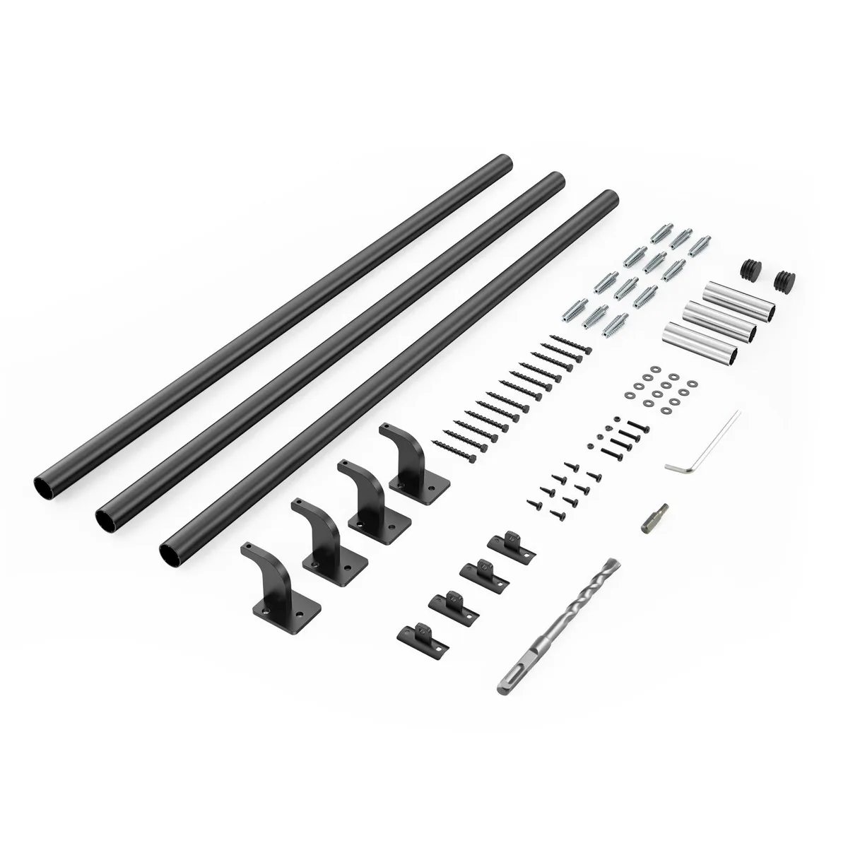 VEVOR VEVOR Wall Mounted Stair Handrail 10ft 1.26in Black Aluminum 250 lbs — product photo