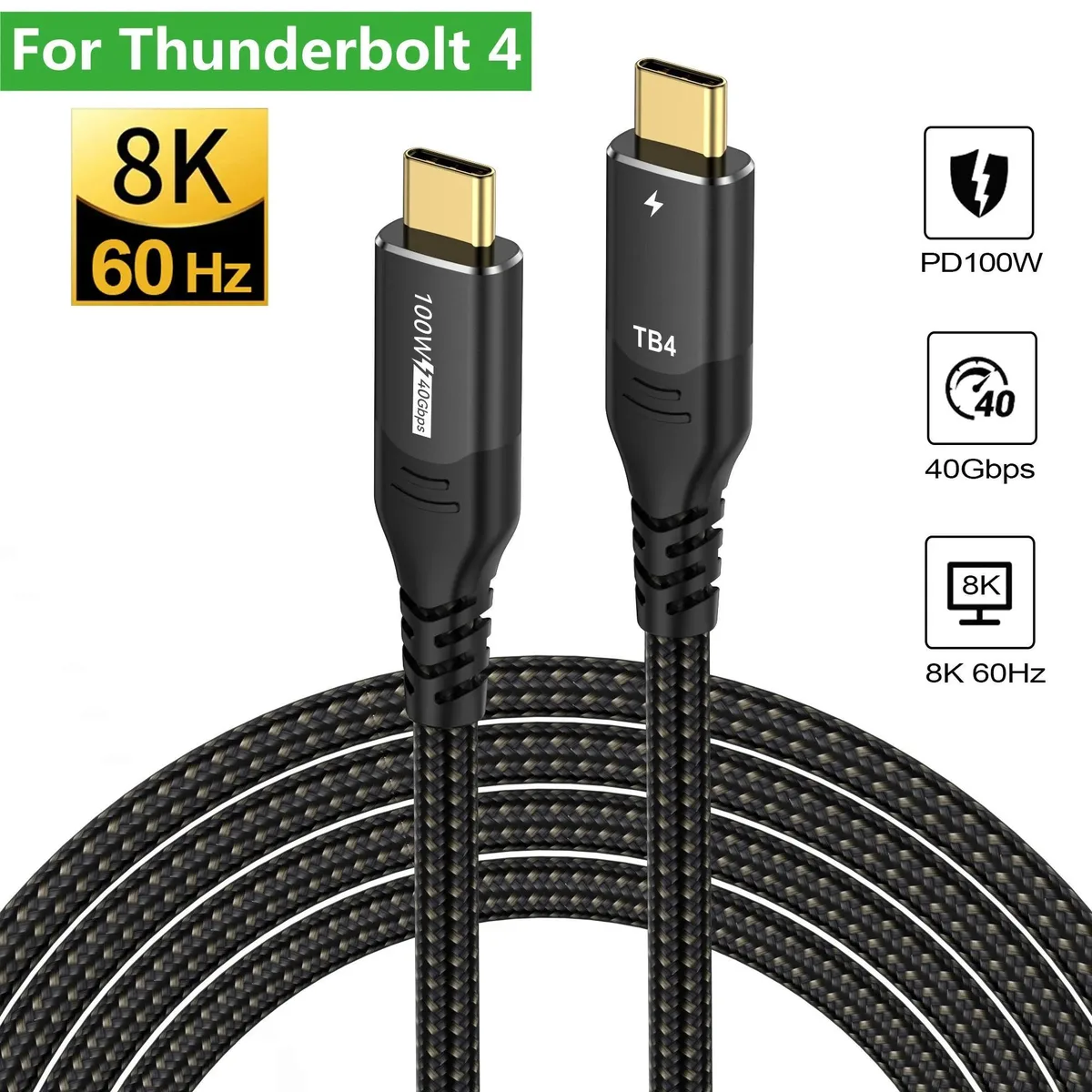 LUOM LUOM TJ-A323 USB4 cable 1.6ft 40Gbps 100W 8K@60Hz — product photo