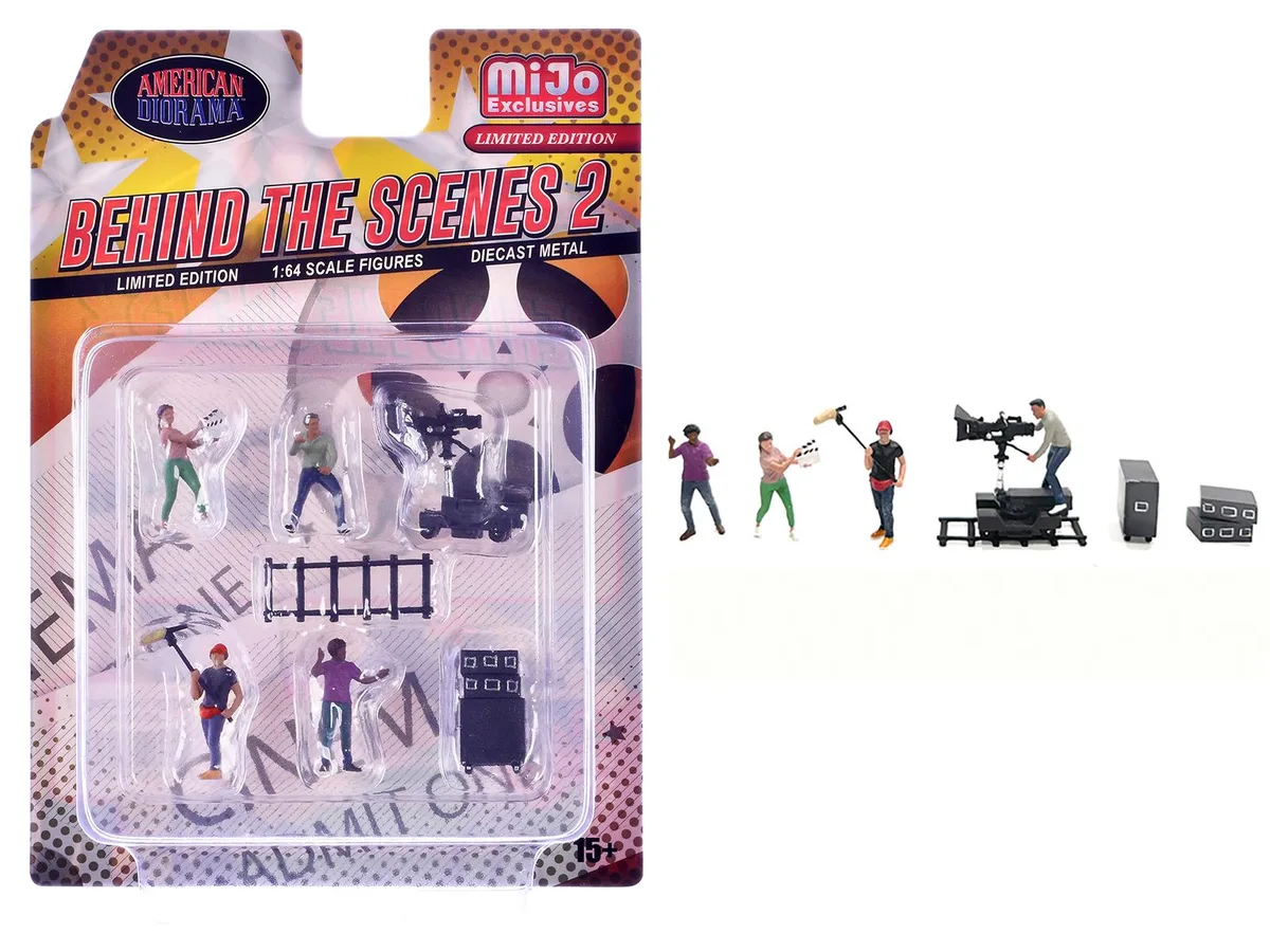 American Diorama American Diorama "Behind The Scenes #2" 7-piece 1/64 diecast figures hobby collectible — product photo