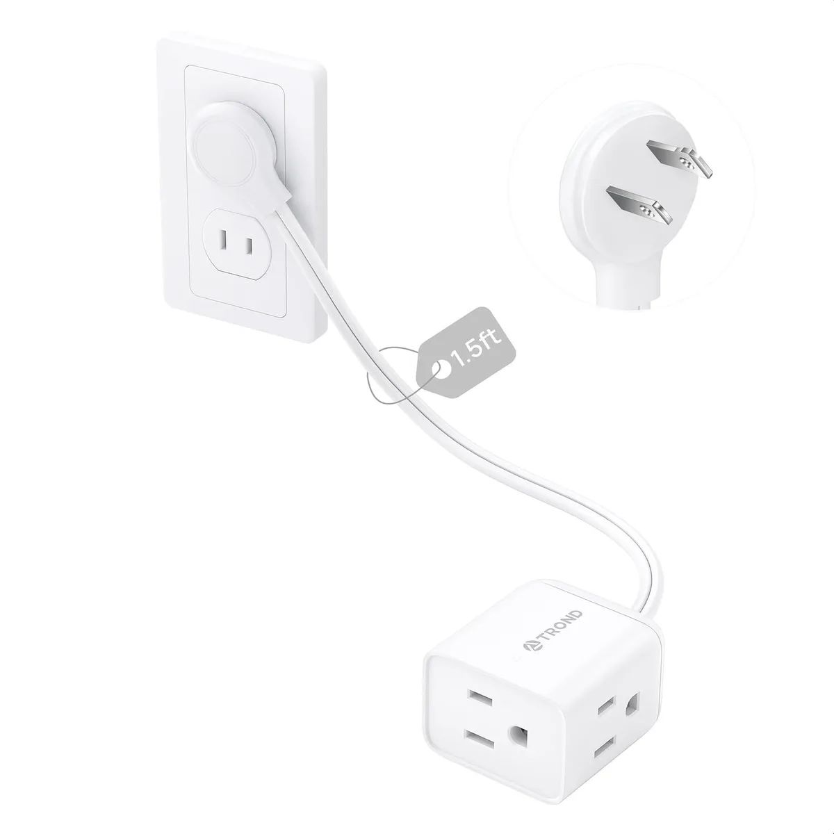  TROND TD-EC-US01R 1.5 ft power extension cord — product photo