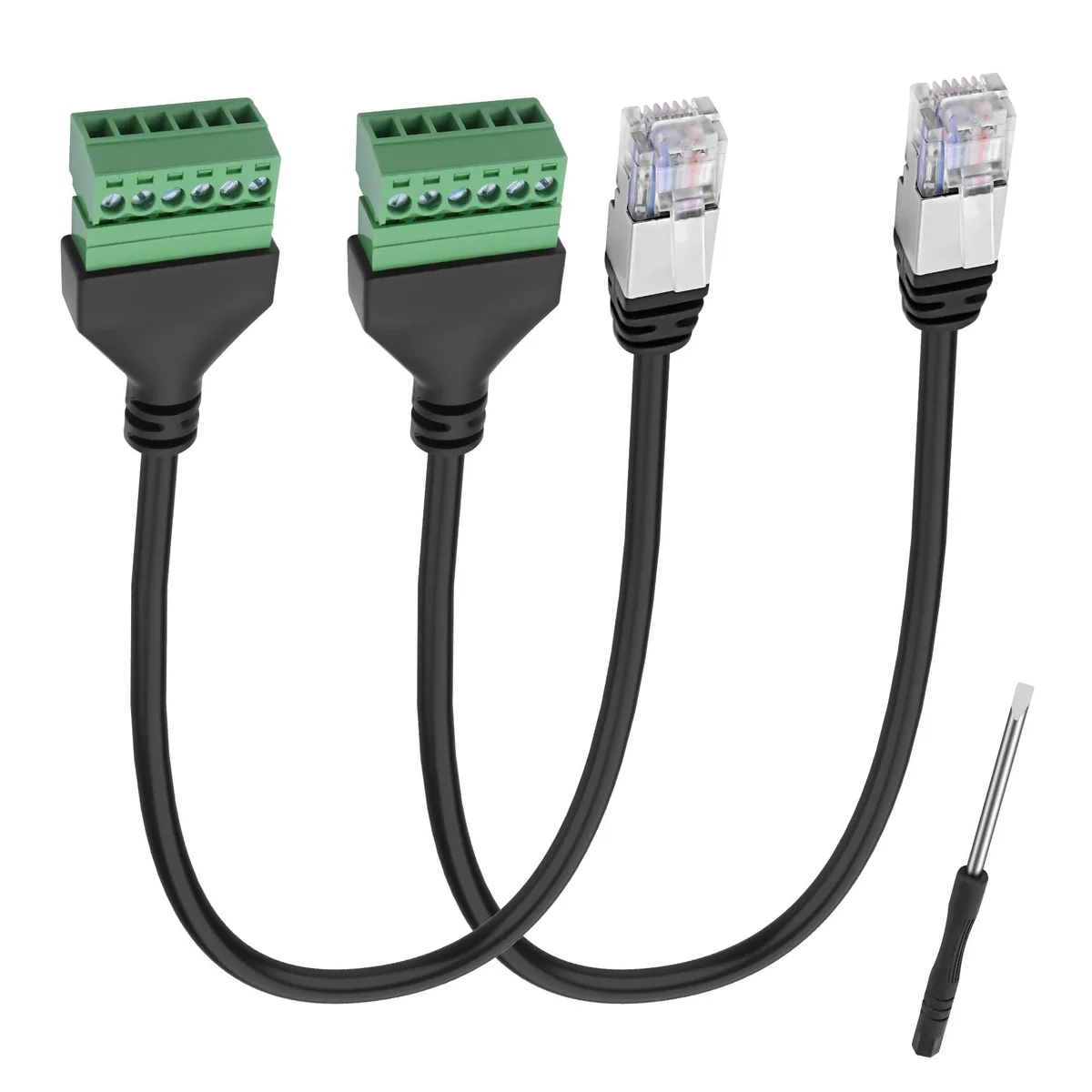 BUCIER BUCIER RJ12 6P6C to 6 Pin Screw Terminal Adapter Cable 30cm 2PCS — product photo