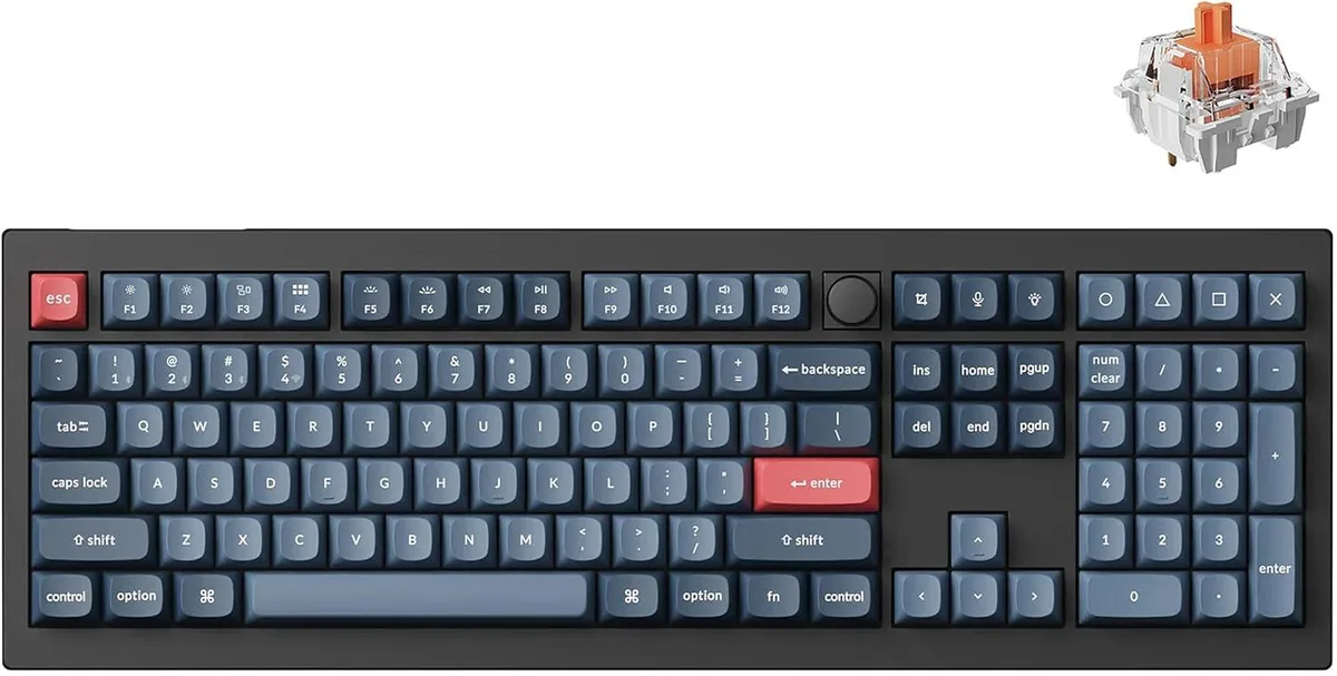 TUKO TUKO V6 Max Wireless Mechanical Gaming Keyboard 2.4 GHz Bluetooth 5.1 Full-Size Silent Red Switches — product photo