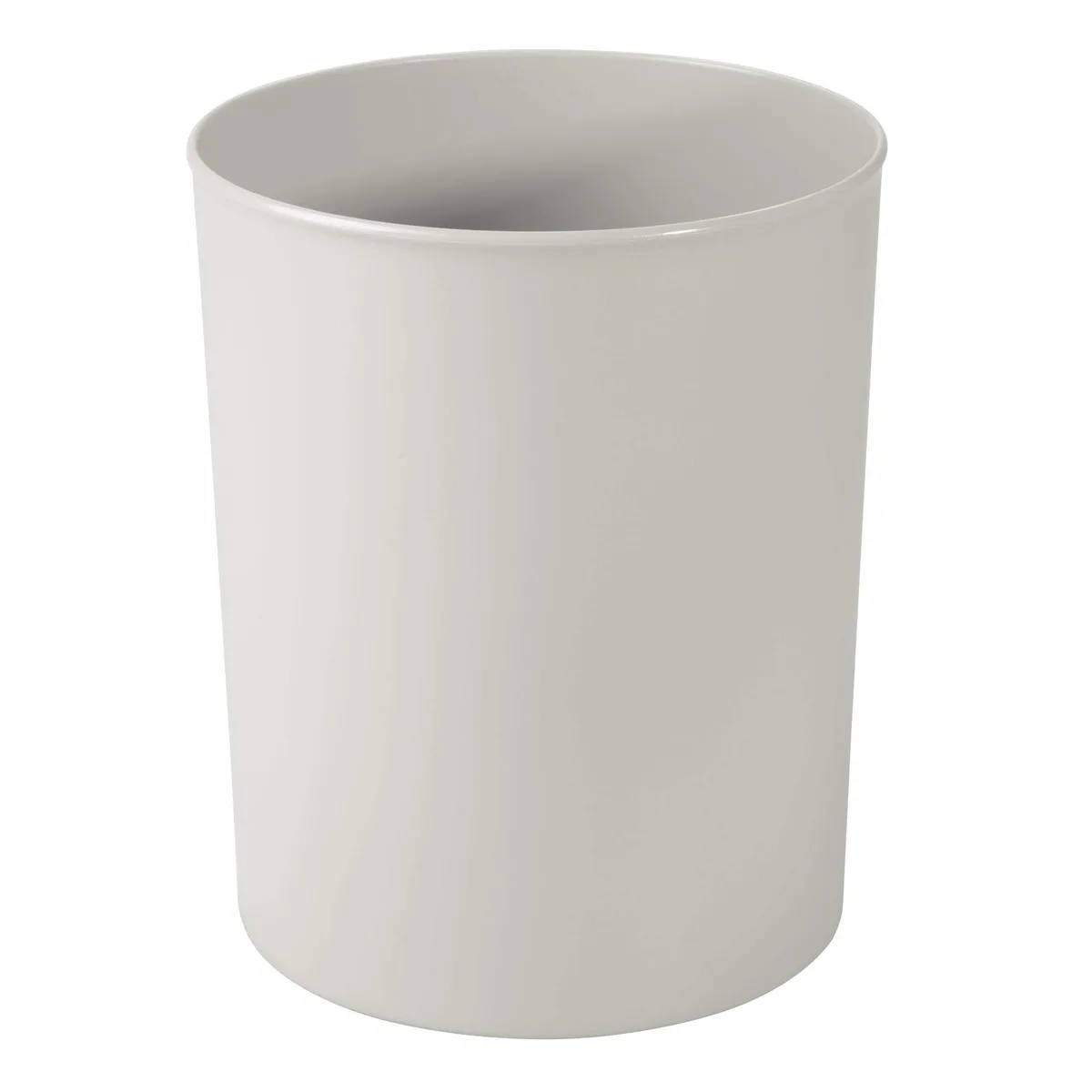 Light gray round plastic waste basket 12 pack