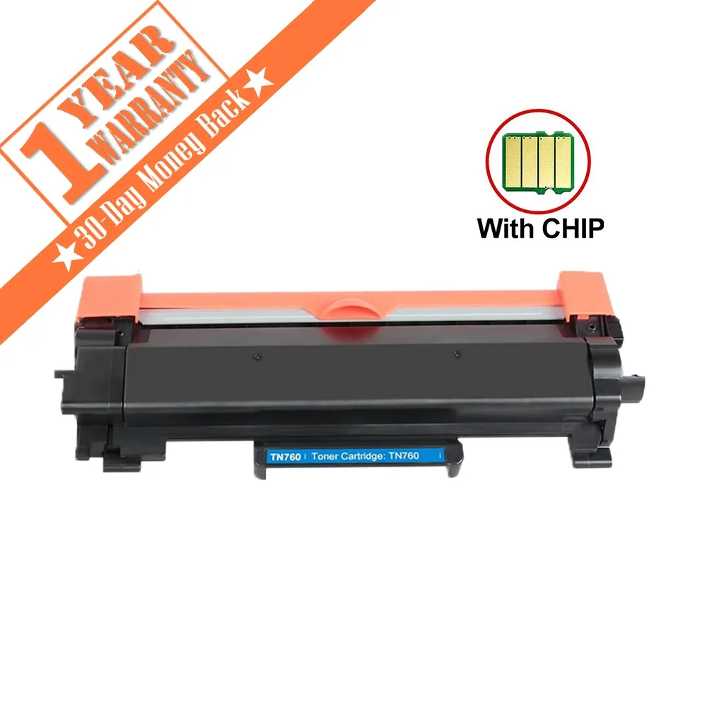 Black rectangular toner cartridge with green chip and matte finish