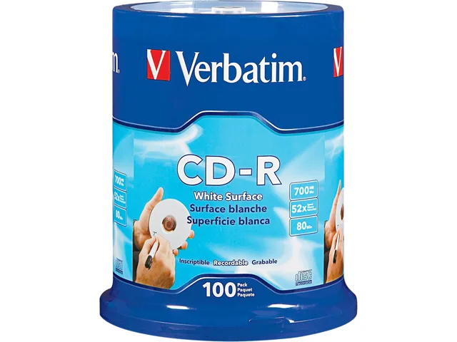 VERBATIM Verbatim 94712 700MB 52X CD-R 100 Pack Spindle — product photo