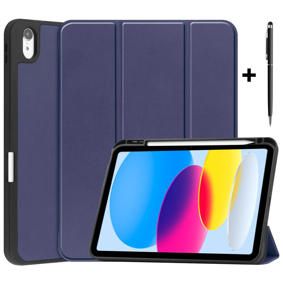 Werleo Werleo iPad 10th Gen 10.9" 2022 Cover Case Blue with Pencil Holder & Stylus — product photo
