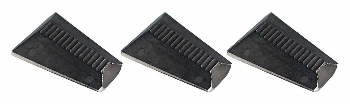 Three metal jaws in a clear plastic bag