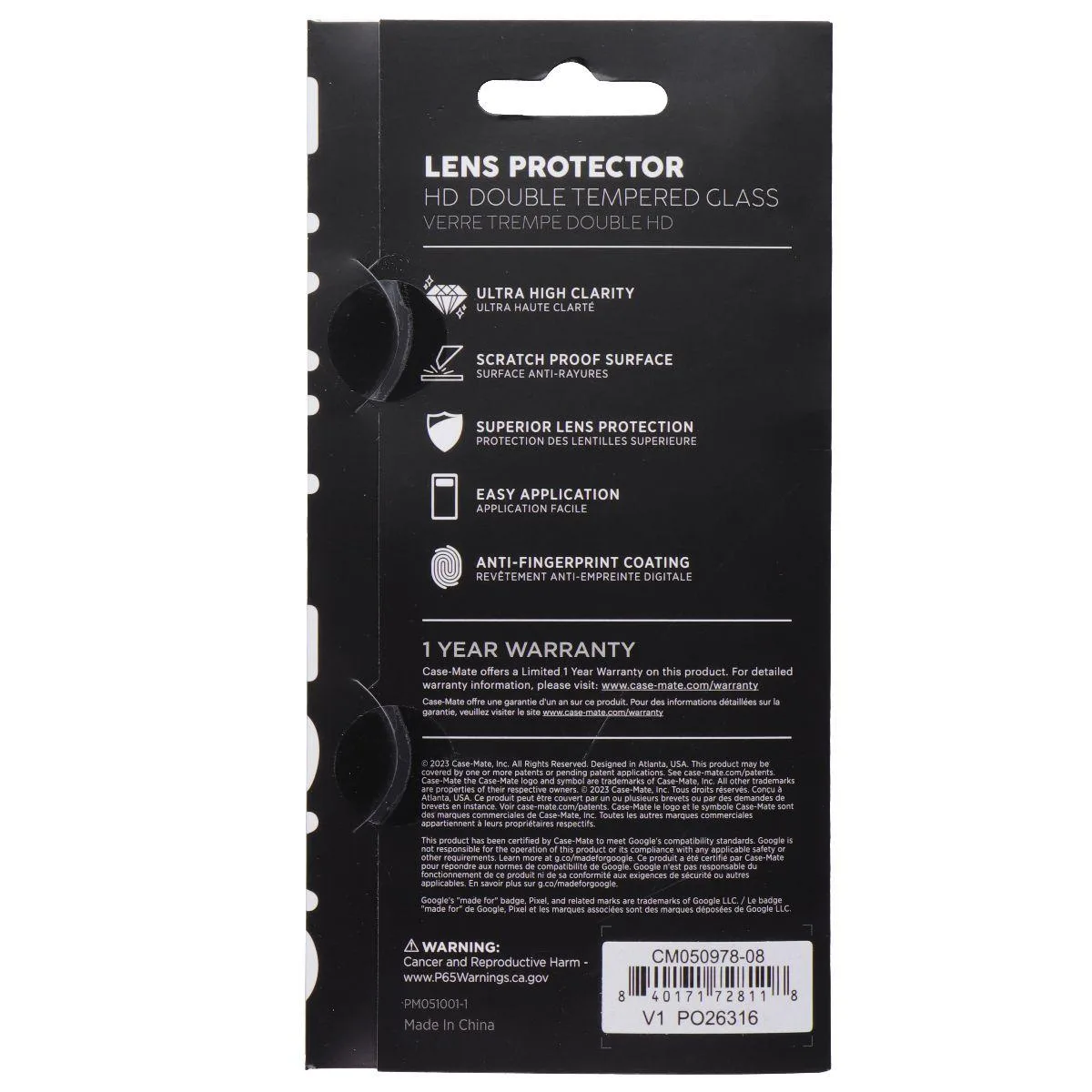 Case-Mate Case-Mate Double Tempered Glass Lens Protector Google Pixel Fold — product photo