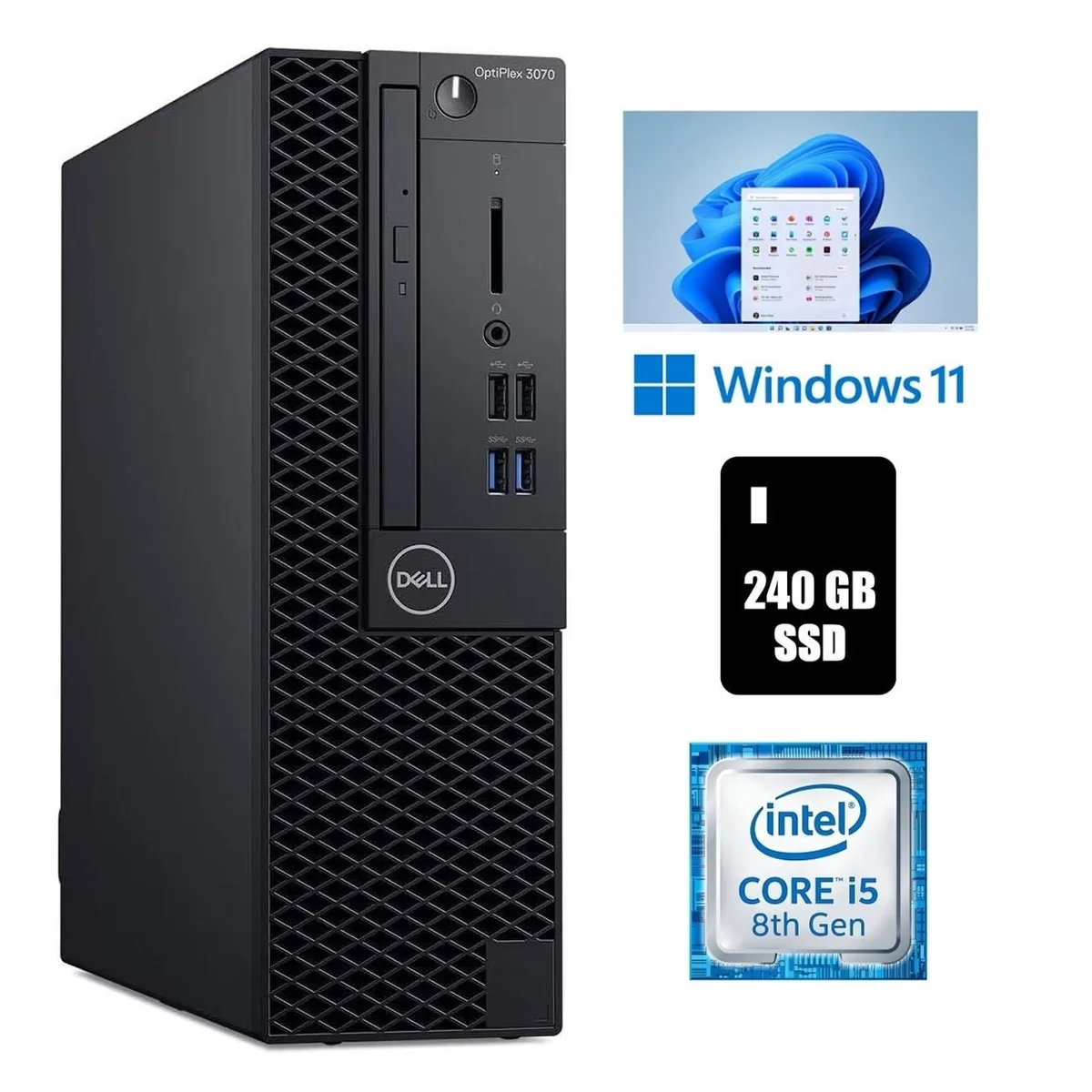 DELL DELL OptiPlex 3070 SSF i5-8500 16GB 240GB SSD Win 11 Pro desktop PC — product photo