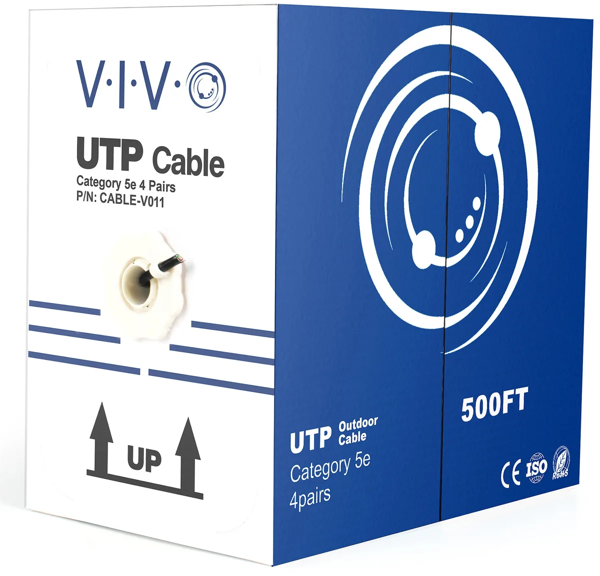 VIVO VIVO 500ft Cat5e UTP CCA Ethernet Cable 24 AWG Waterproof Burial — product photo