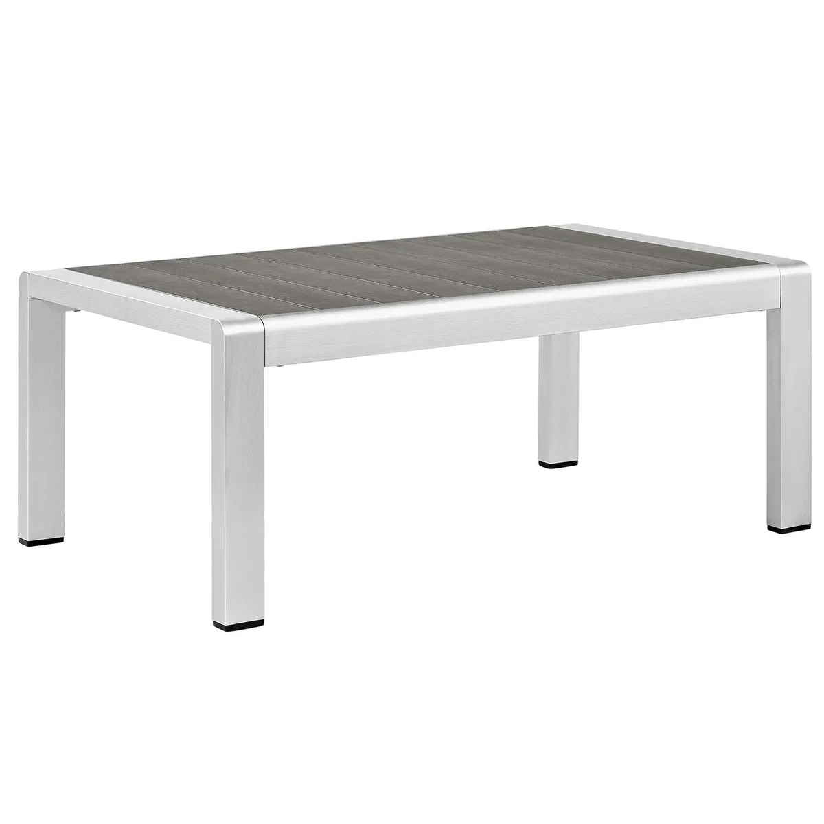Modway Furniture Modway Furniture Shore Aluminum Coffee Table Silver Gray 39.5"W — product photo