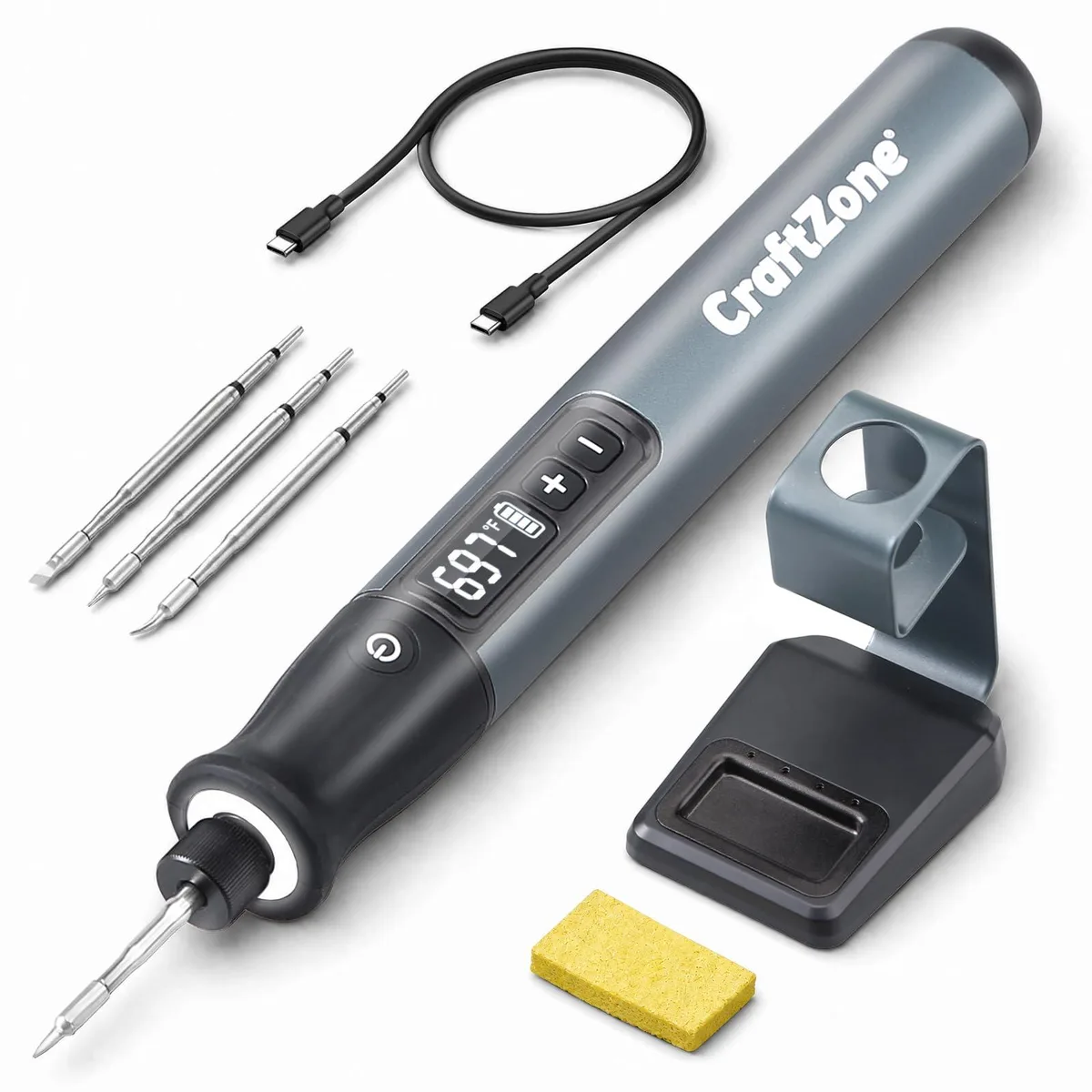  Cordless Soldering Iron Kit 3000mAh USB-C 392-842°F 10W — product photo