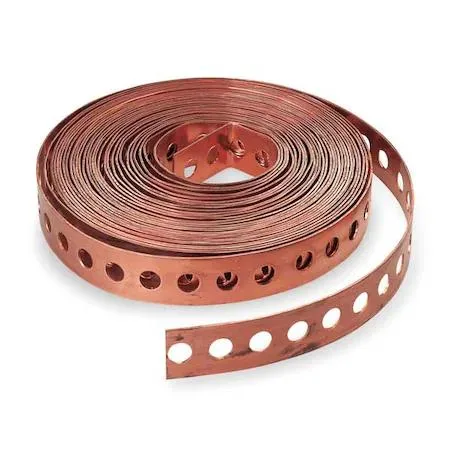 Copper perforated hanging strap on 25 ft roll