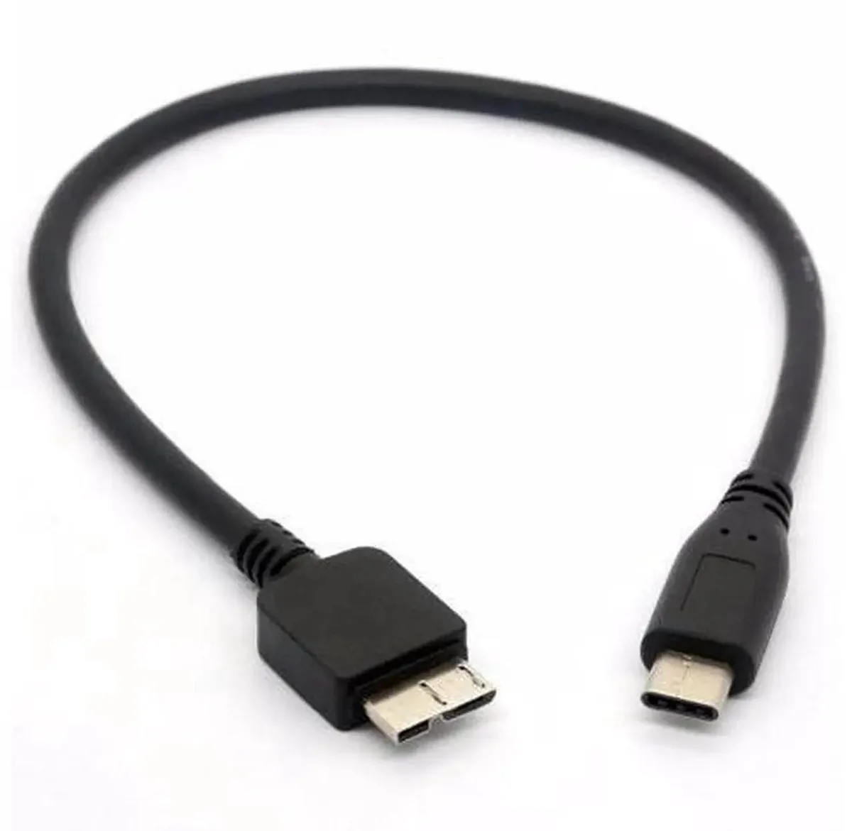 Short 30 cm USB-C to Micro-B cable with reinforced connectors