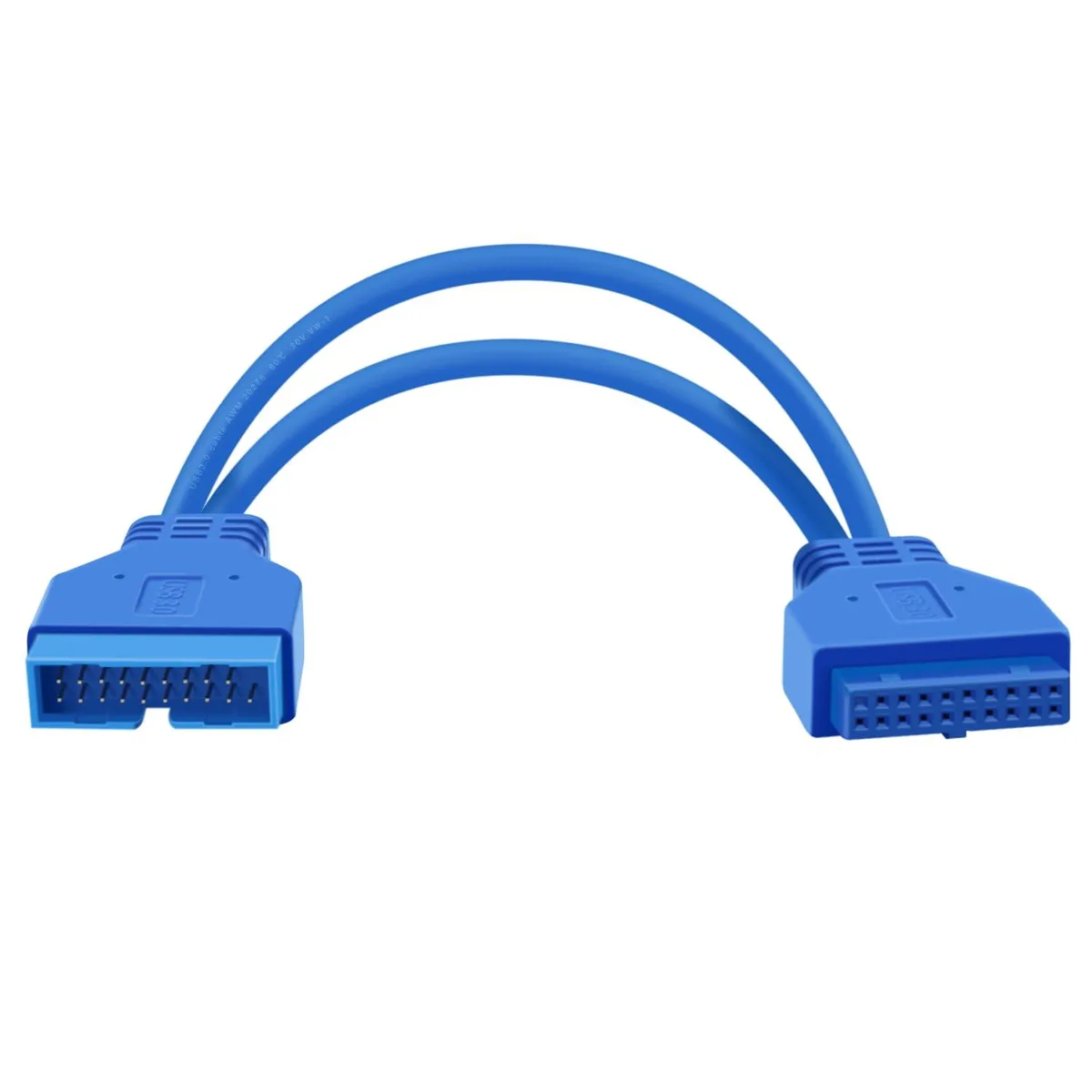 BUCIER BUCIER USB 3.0 19/20 Pin Male-Female Internal Adapter Blue 1FT — product photo