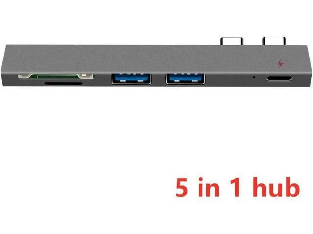 LORDWORLD LORDWORLD USB-C Hub Thunderbolt 3 Dock 5-in-1 Green .5m — product photo