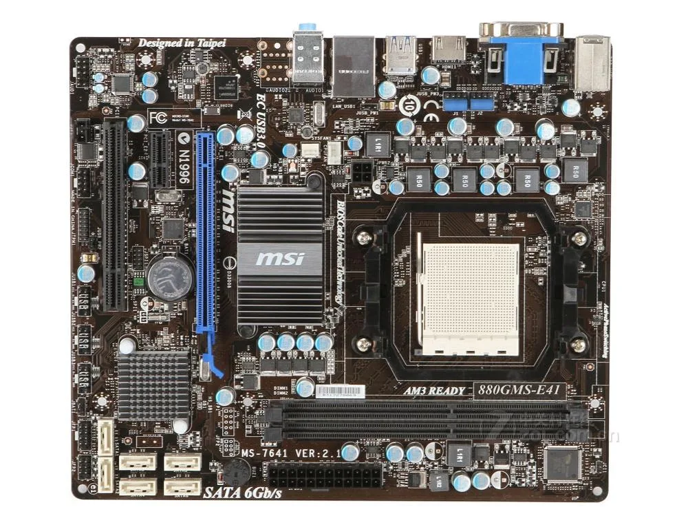 MSI MSI 880GMS-E41 AMD motherboard Socket AM3 DDR3 16GB Micro ATX — product photo