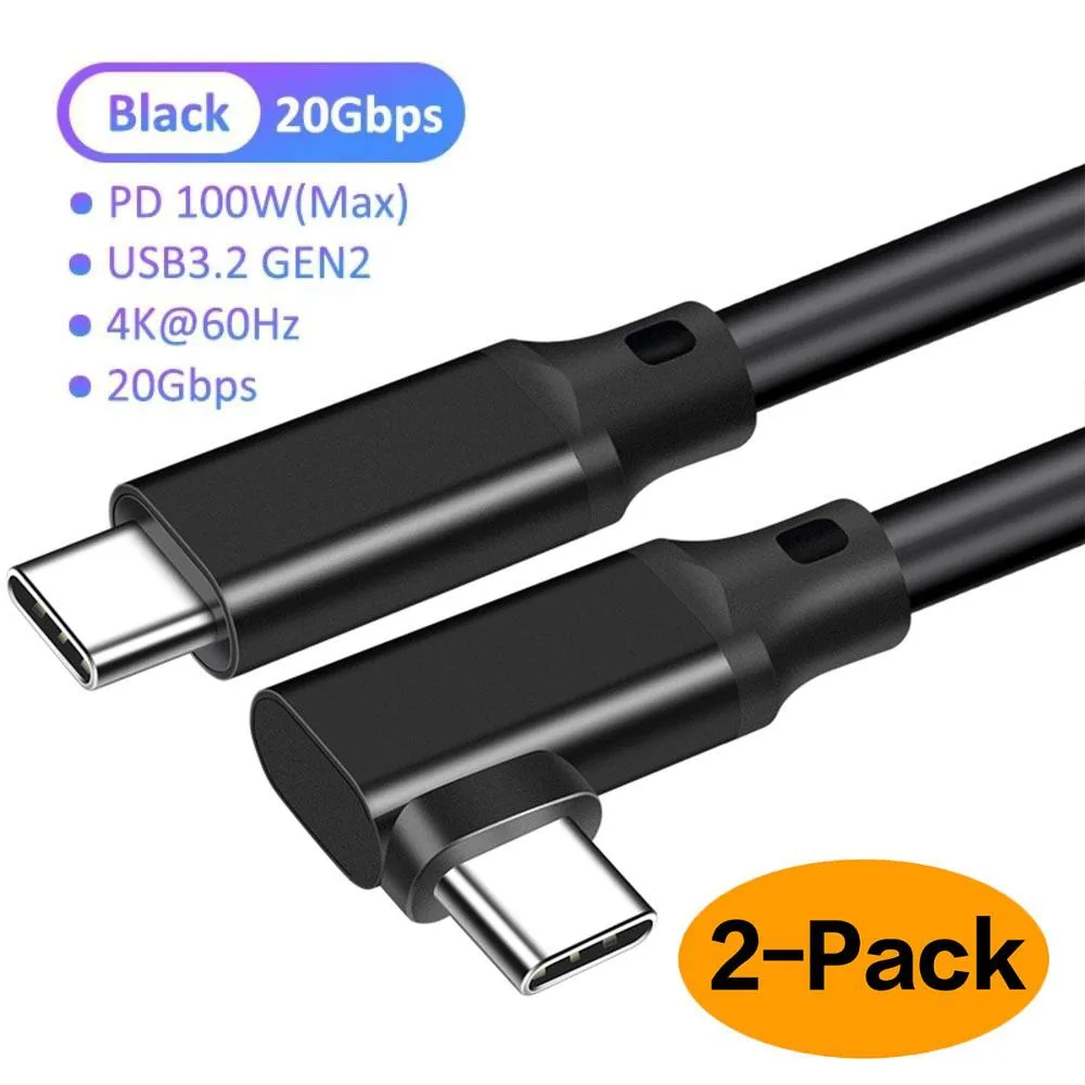 LUOM LUOM 100W USB C to C 3.2 Gen 2×2 cable 20Gbps 4K 60Hz 100W PD 3.3ft+3.3ft — product photo