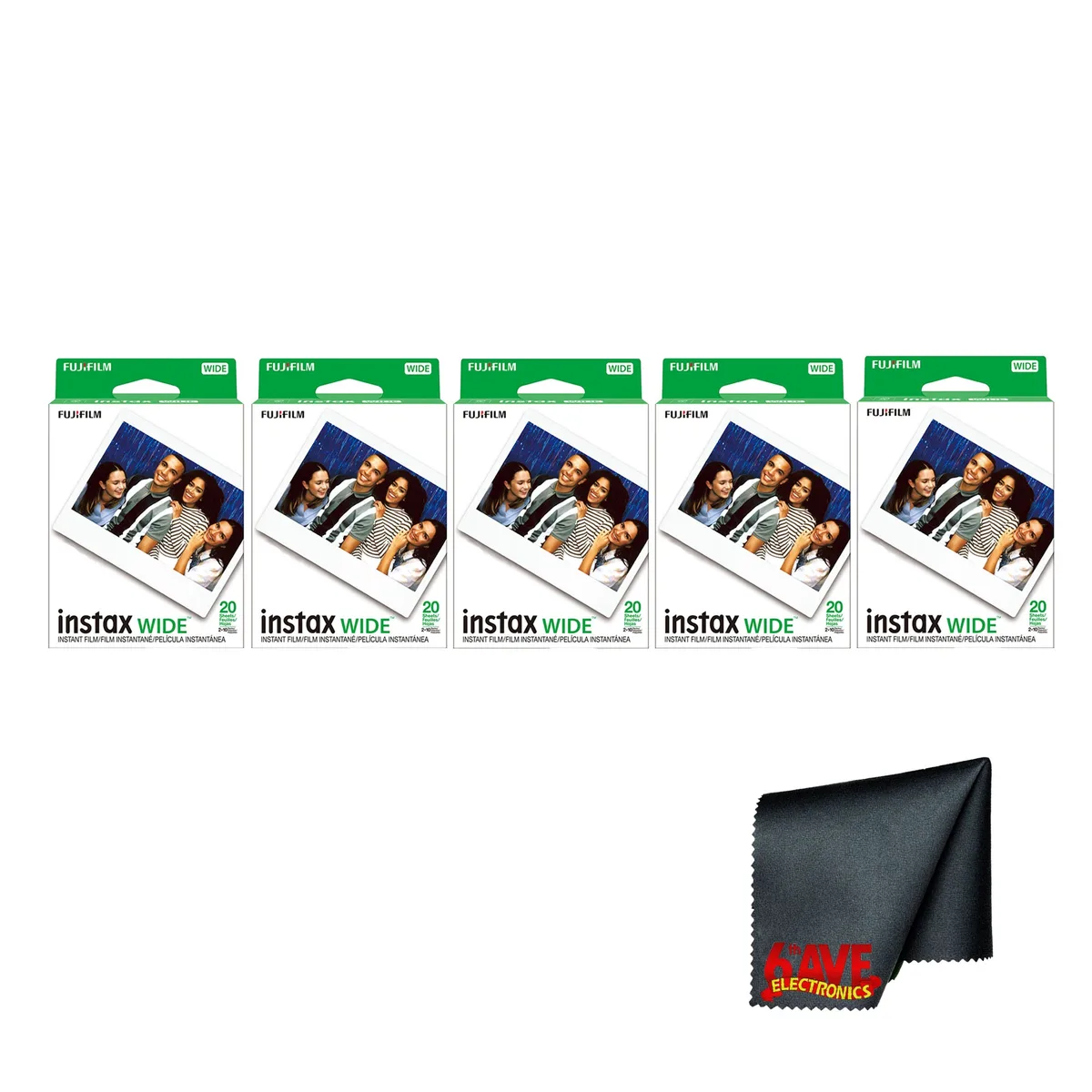 FUJIFILM FUJIFILM instax Wide Instant Film 100 Exposures + Microfiber Cloth — product photo