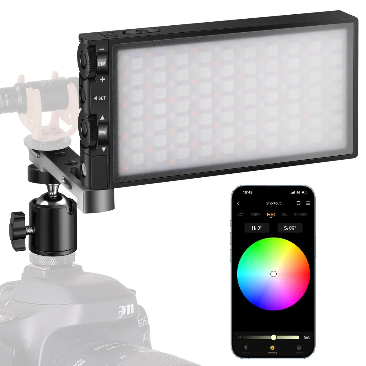  PIXEL G1s 12W RGB Video Light 210 min Battery APP Control — product photo