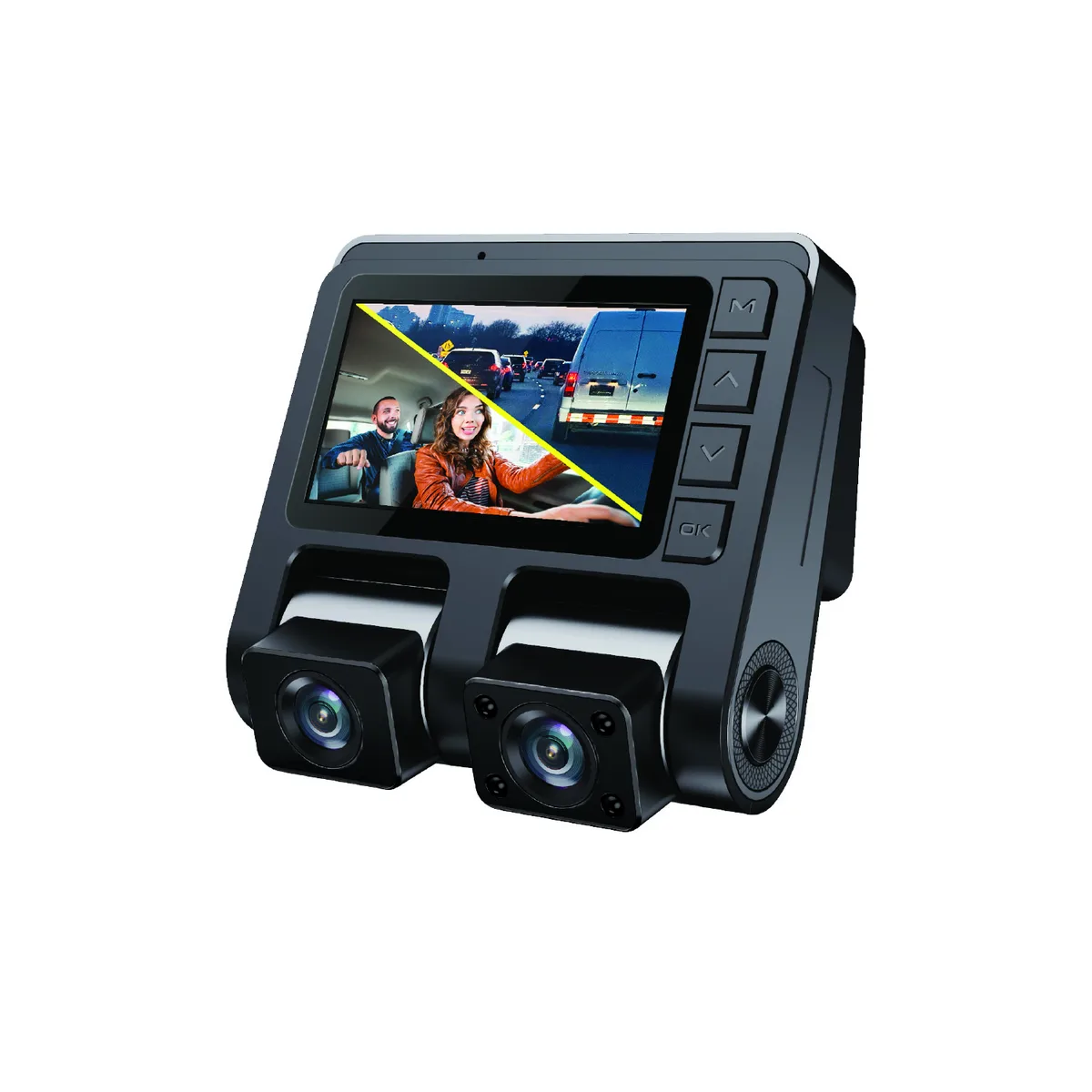 Adesso Adesso OrbitD110 dual-channel 1080P dashcam with 2.45" display, 150° lenses, G-sensor, 128GB support — product photo