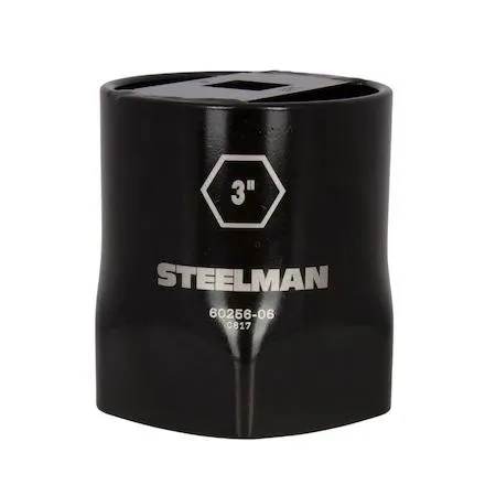 Black 6-point locknut socket with laser-etched markings