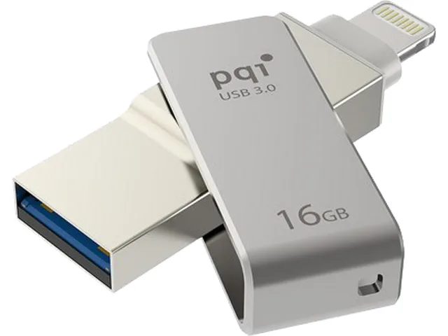PQI PQI iConnect Mini 16GB USB flash drive Lightning & USB 3.0 Iron Gray 6I04-016GR1001 — product photo