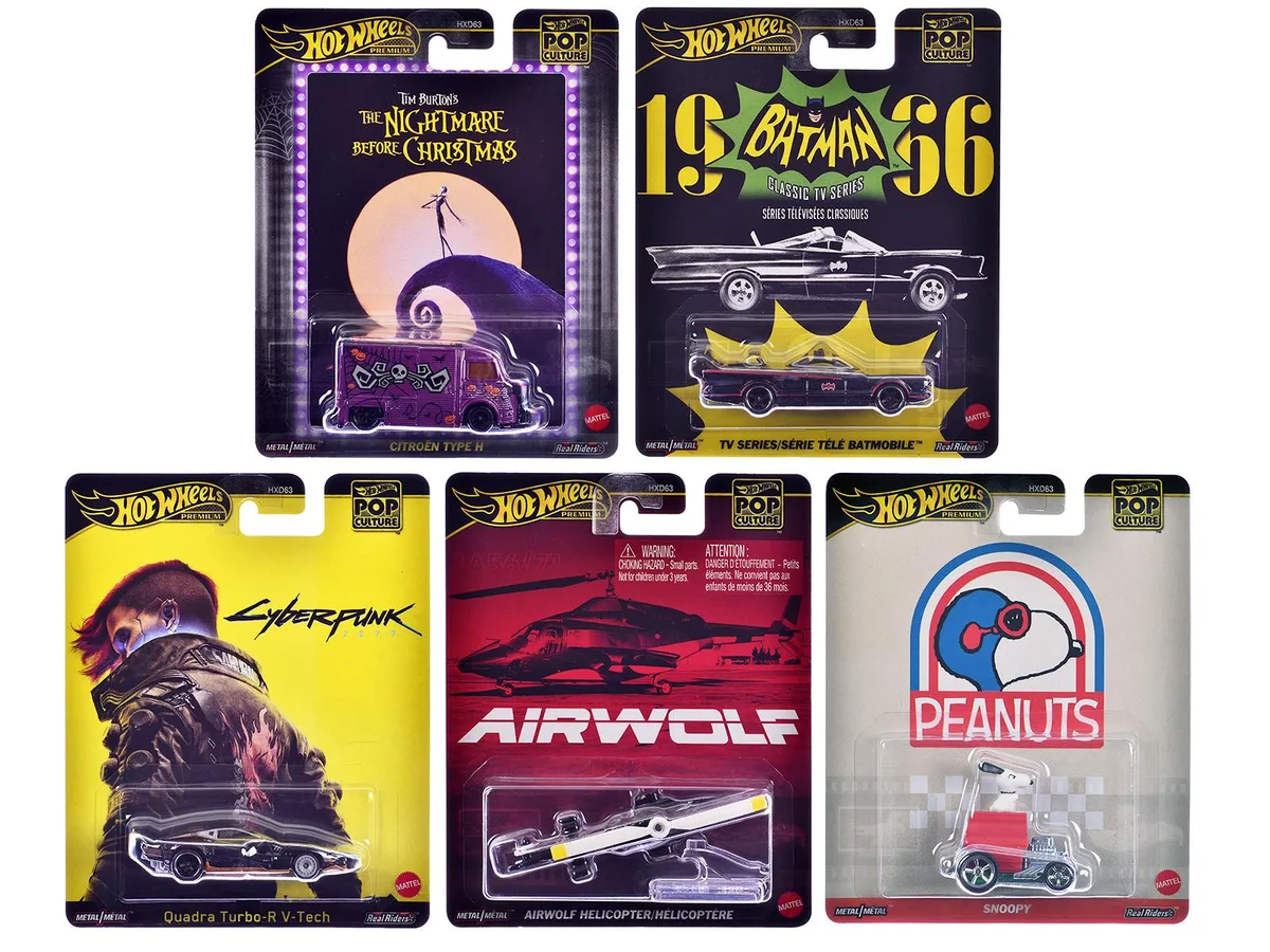 Hot Wheels Hot Wheels Pop Culture 2025 5 piece Set M Premium Series hobby collectible — product photo