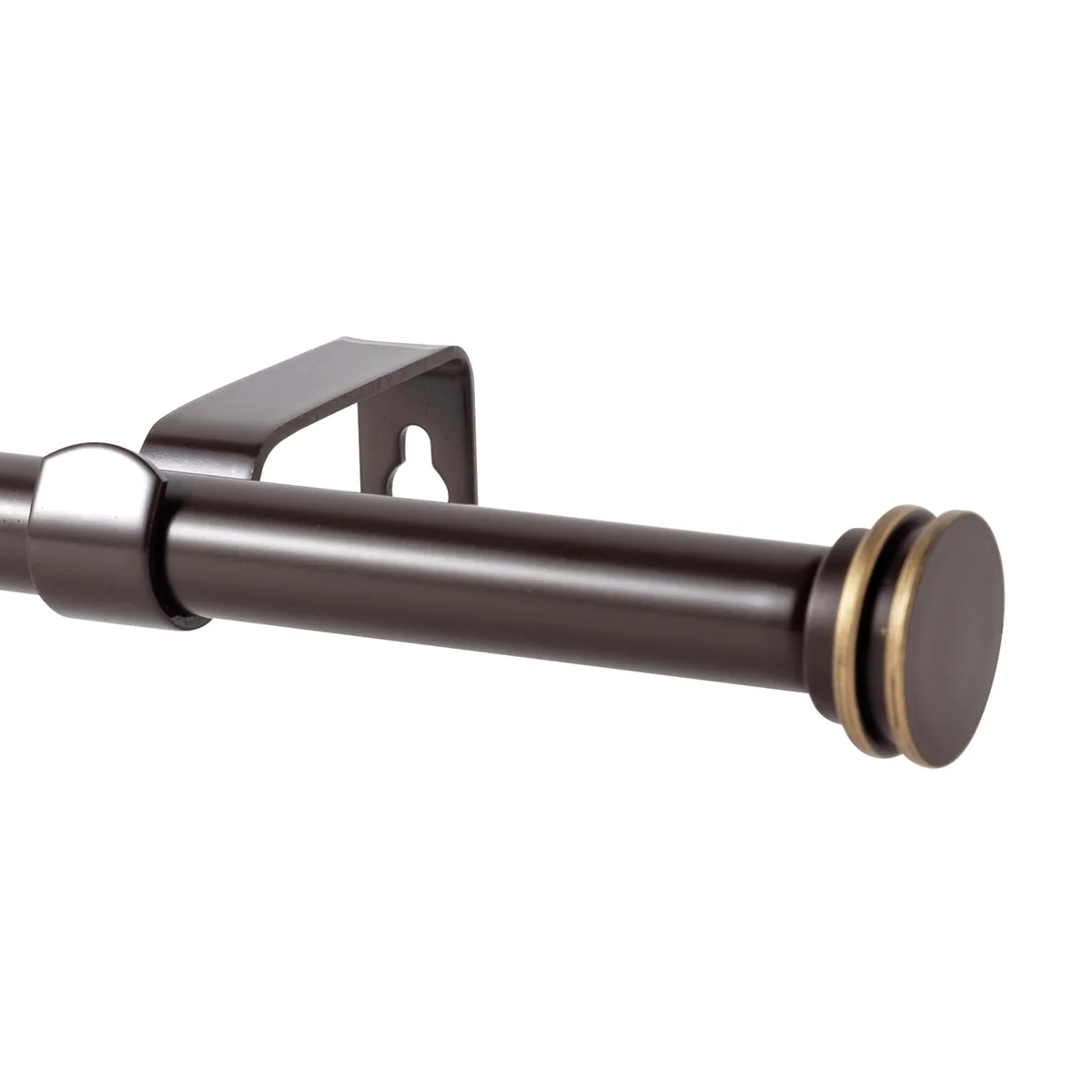 Not Avail Not Avail 5/8" Single Curtain Rod Nerveux Finials Bronze Gold 84-120 — product photo