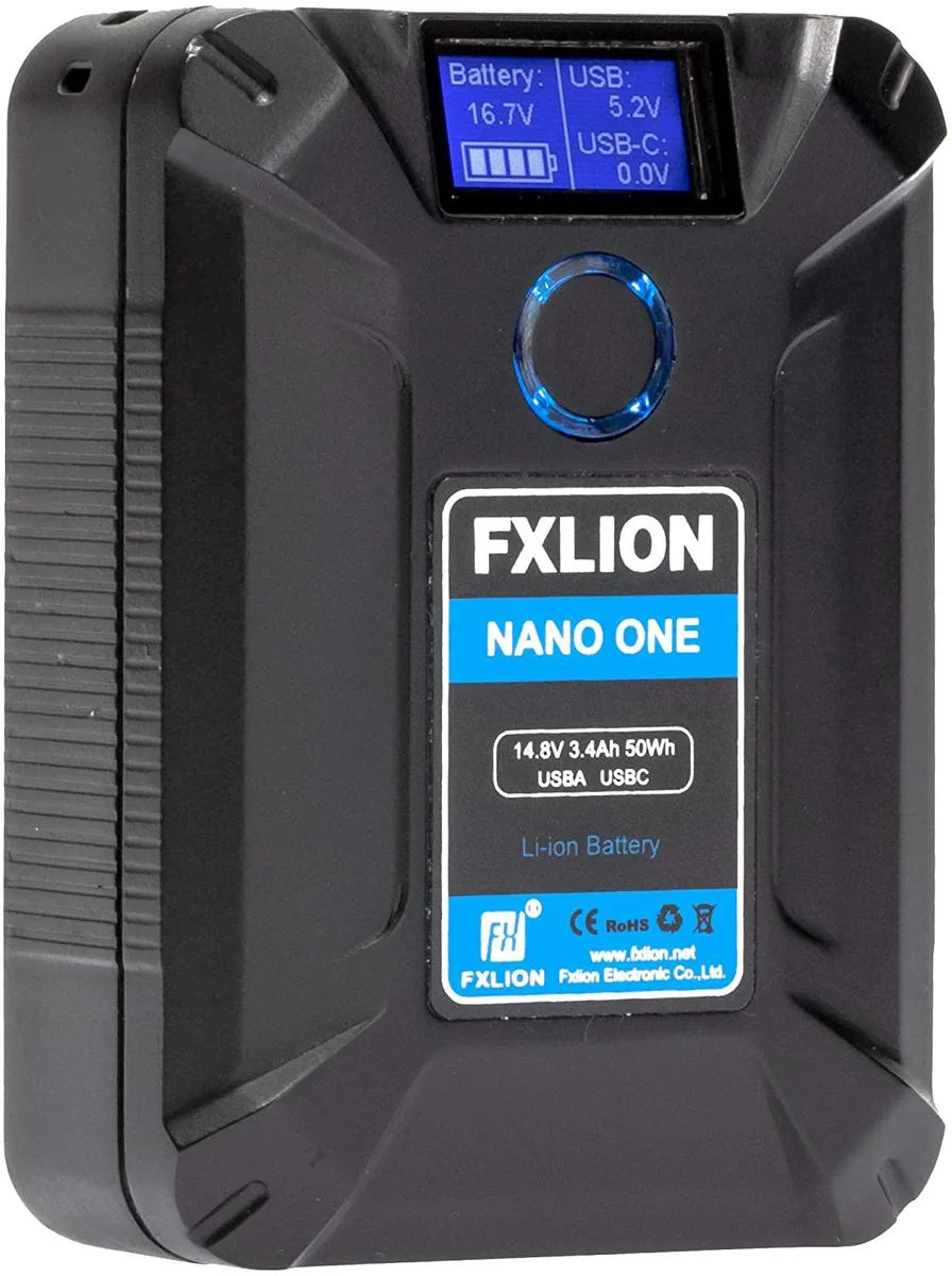 Thinkstar Thinkstar FXLION Nano ONE V-Mount Battery 3400mAh 50Wh 14.8V D-TAP USB-C USB-A Micro USB 310g — product photo