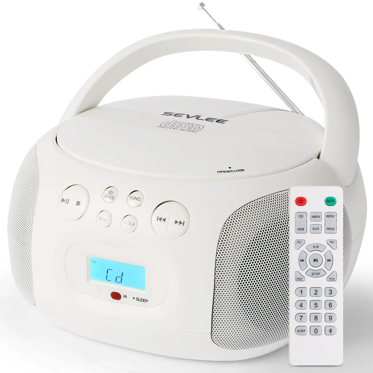  SEVLEE CD-X1 Cream White Boombox Bluetooth 5.4 — product photo