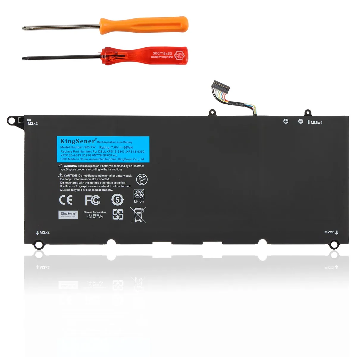 KingSener KingSener 90V7W 56WH 7.6V laptop battery for Dell XPS 13 9343 9350 — product photo