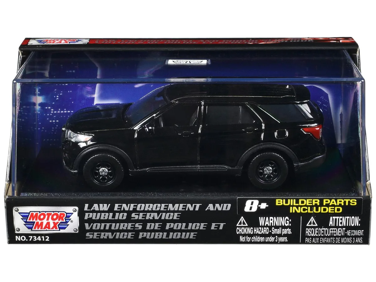 MOTORMAX MOTORMAX 2022 Ford Police Interceptor Utility 1/43 Black Unmarked Custom Builder's Kit — product photo