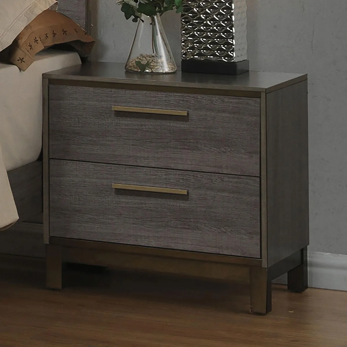 tuphen tuphen Nightstand Two-Tone Antique Gray 2-Drawer 23 15 — product photo