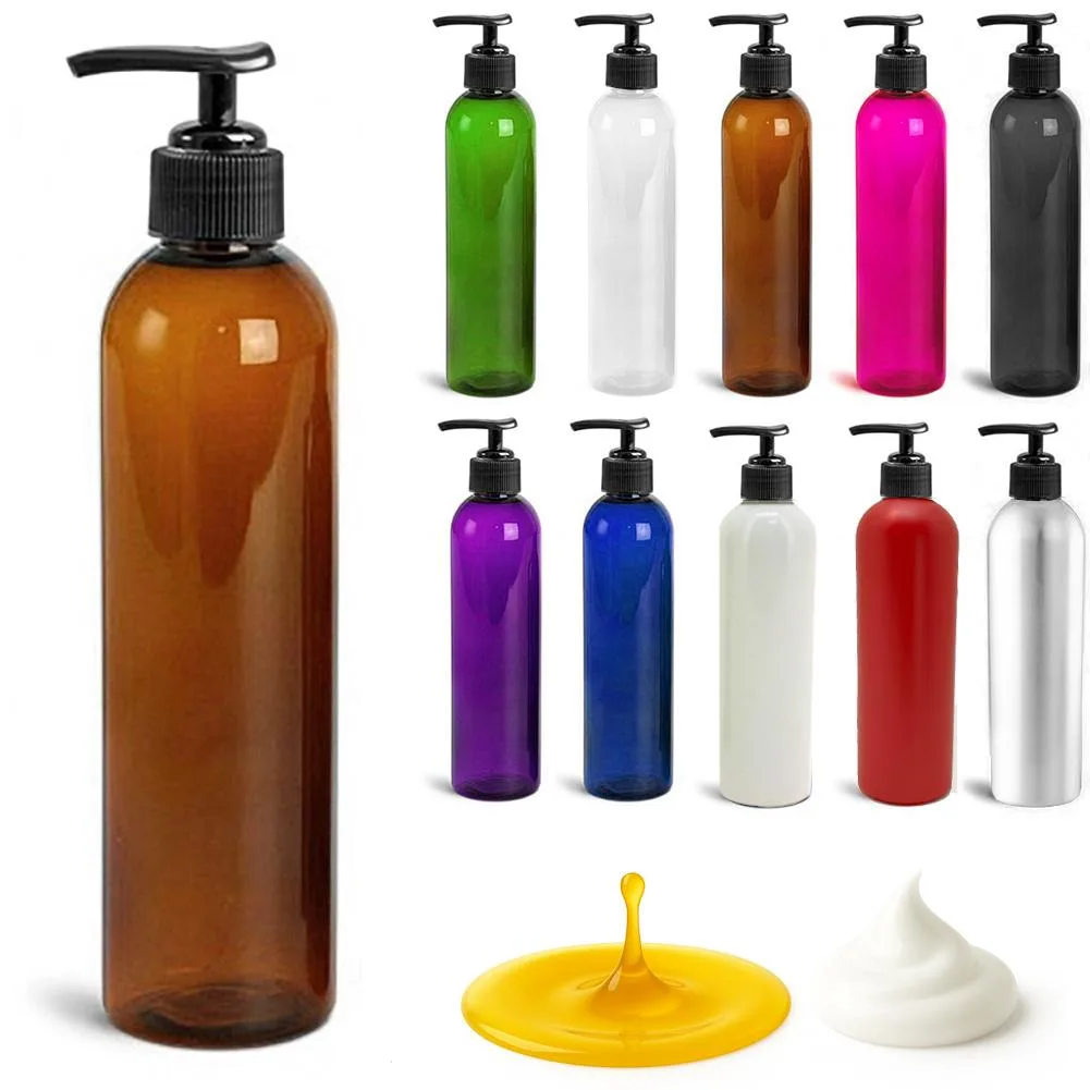 Vandue Corporation Vandue Corporation 8 oz Amber PET Bottle with Saddle Pump 7.5 — product photo