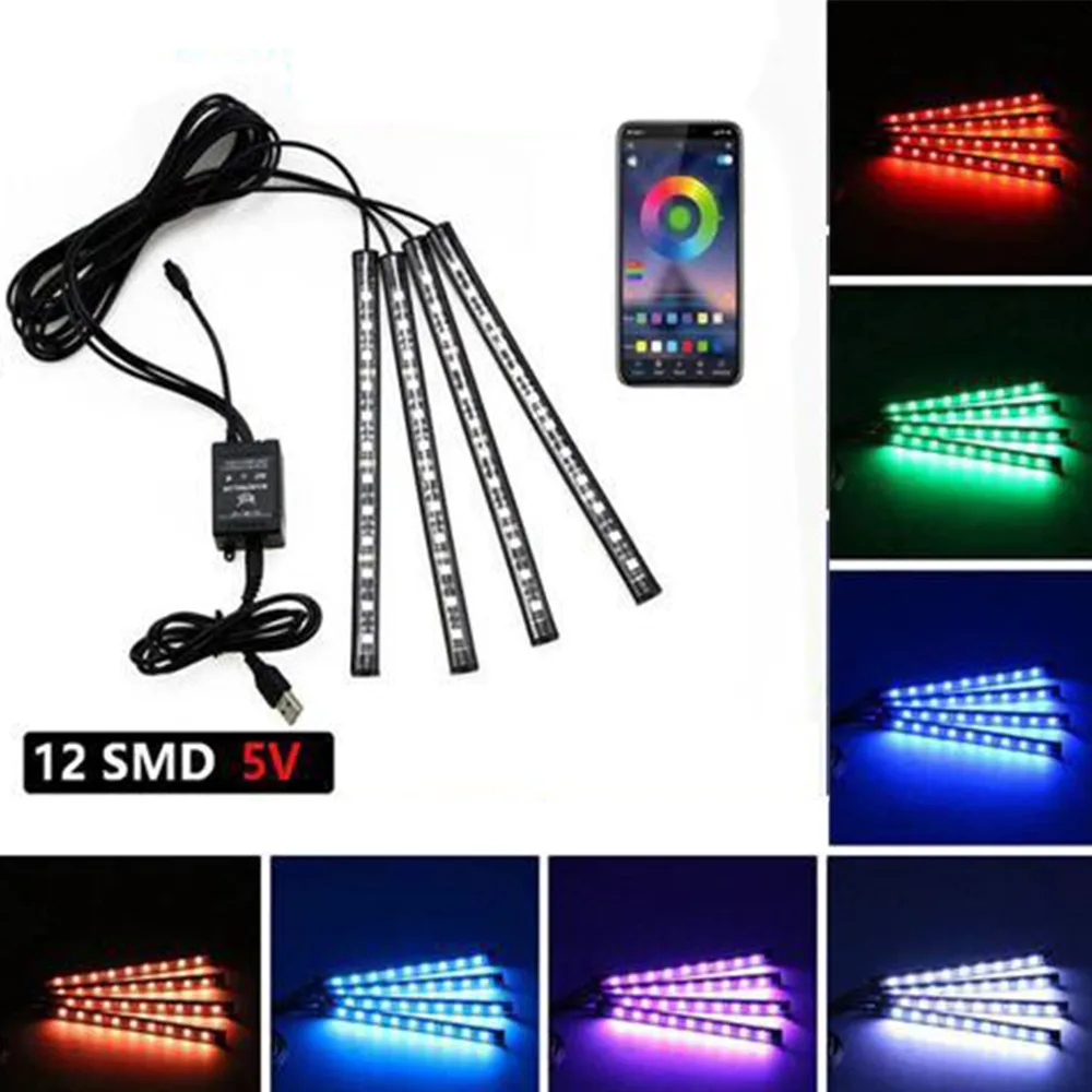 Hotai Hotai 48LED USB Neon Strip Light 12LED 5050SMD 180° App Remote automotive specialty lighting — product photo