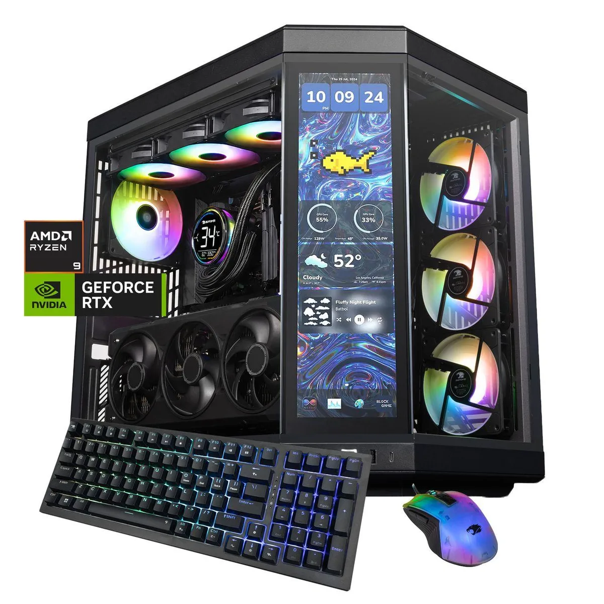 iBUYPOWER iBUYPOWER Y70TIBA9N5801 gaming PC Ryzen 9 9900X3D RTX 5080 32GB DDR5 2TB — product photo