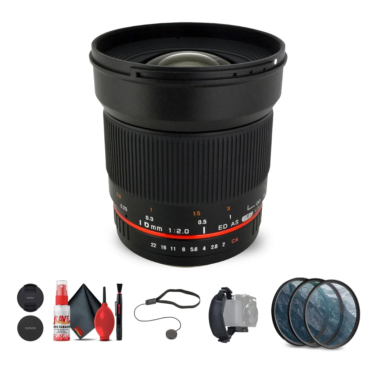 Rokinon Rokinon 16mm f/2.0 ED AS UMC CS Micro Four Thirds Bundle — product photo