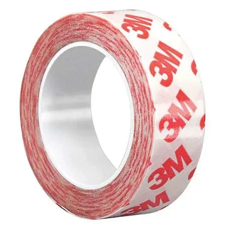 Transparent 3M double-sided polyester tape roll 1 in wide 5 yd long 8.3 mil thick