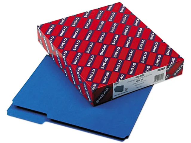 Smead Smead 21541 file folder, 1/3 top tab, letter, dark blue, 25/box — product photo