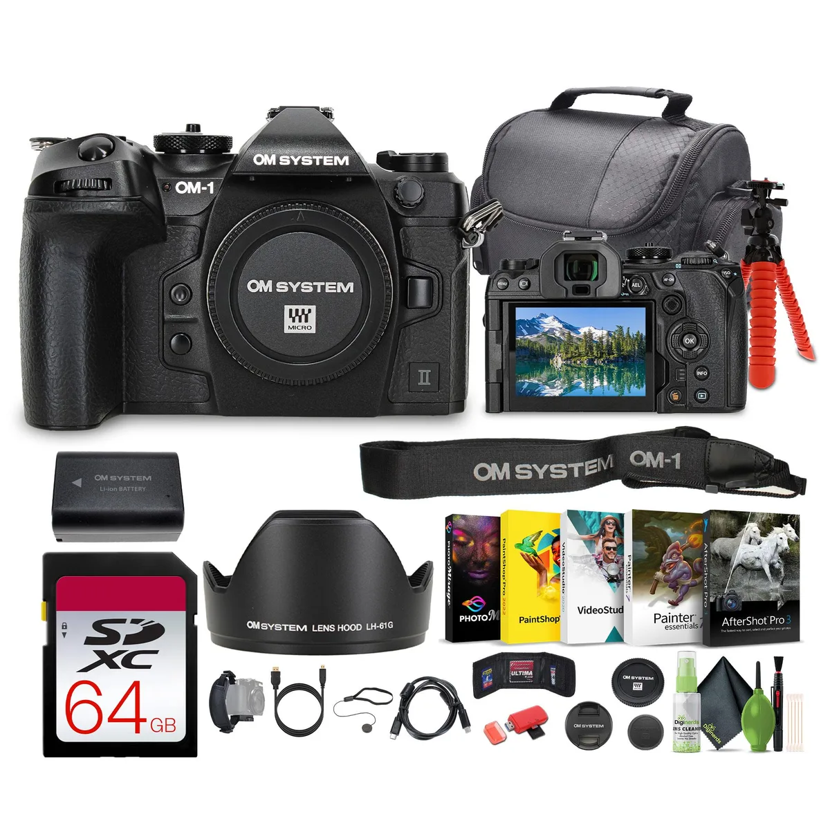 Olympus America Inc. Olympus America Inc. OM SYSTEM OM-1 Mark II Mirrorless Camera Kit (Body Only) + 64GB SDXC Card + Corel Suite — product photo